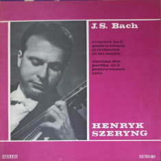 Disc vinil, LP. CONCERT NR.2 PENTRU VIOARA SI ORCHESTRA IN MI MAJOR. CIOCONA DIN PARTITA NR.2 PENTRU VIOARA SOLO