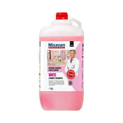 Detergent Lichid pentru Rufe Albe Dr. Stephan White Laundry Enzimatic, 5L, Detergent Profesional de Rufe, Detergent Rufe Albe, Detergent Lichid Profes foto