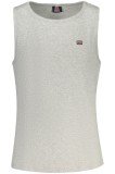 Norway Tricou fara maneci barbati, cu mini logo brodat, Regular fit, Gri, S
