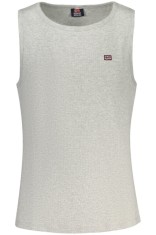 Norway Tricou fara maneci barbati, cu mini logo brodat, Regular fit, Gri, S foto