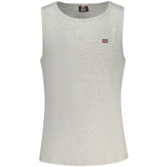 Norway Tricou fara maneci barbati, cu mini logo brodat, Regular fit, Gri, S
