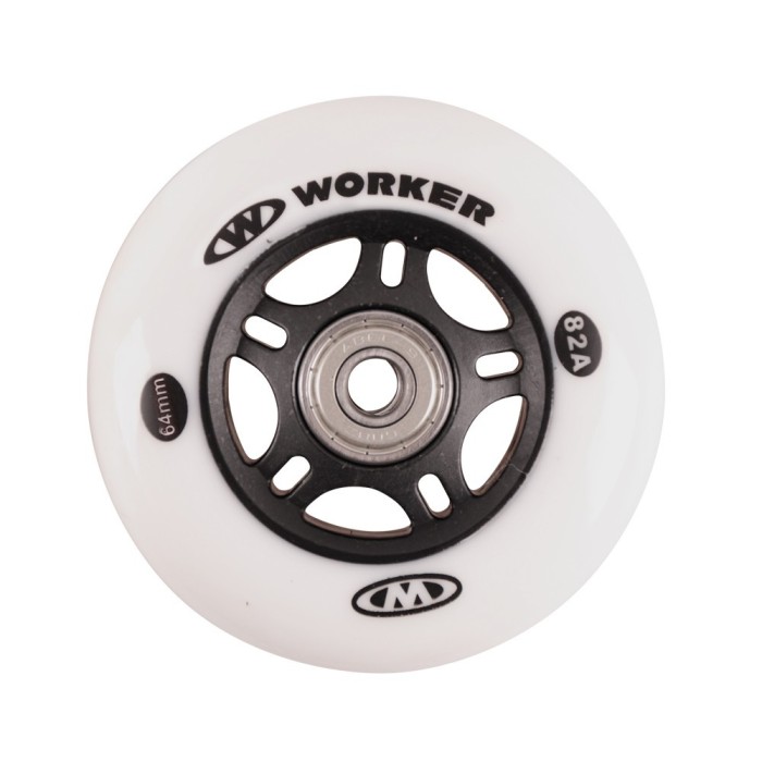 Roti WORKER 64 mm si rulmenti ABEC-5 Chrome - set 4 buc.,