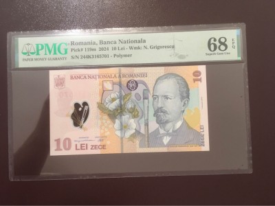 Romania 10 lei 2024 pick 119m grad 68 pmg foto
