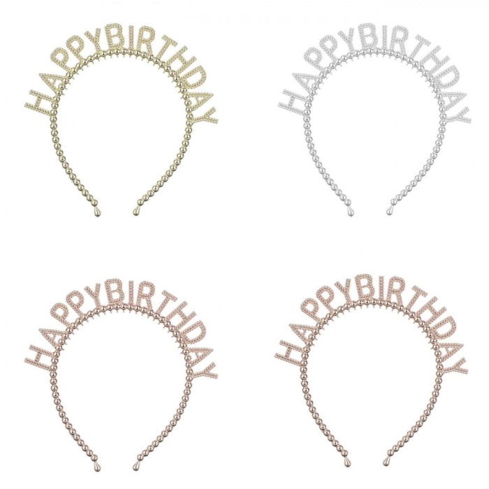 Set Coronițe Petrecere, Happy Birthday, Multicolor, Plastic, 4 Bucăți