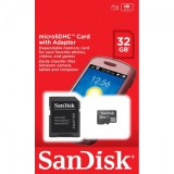 Card Memorie microSDHC SanDisk Ultra, 32Gb, Clasa 4, Cu Adaptor