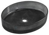 Lavoar sticla SanDonna Vela Black GL38-G Gri inchis, 500x375x120 mm