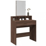 VidaXL Masă de toaletă cu oglindă, stejar maro, 80x41x144,5 cm