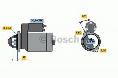 Starter MERCEDES A-CLASS (W168) (1997 - 2004) BOSCH 0 986 018 570 foto