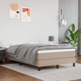 Cumpara ieftin Pat box spring cu saltea, cappuccino, 120x200cm piele ecologică
