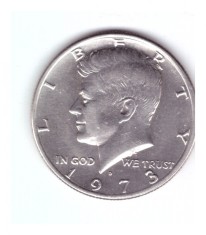 Moneda SUA 1/2 dollar/dolar 1973 D, stare buna, curata