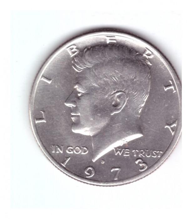 Moneda SUA 1/2 dollar/dolar 1973 D, stare buna, curata