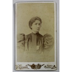 FOTOGRAF CRE. DURANDO , ROMA , DOAMNA CU ROCHIE NEAGRA , FOTOGRAFIE C.D.V. , SFARSITUL SEC. XIX
