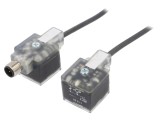Cablu-adaptor DIN 43650 mufă x2 M12 PIN 3 IP67 0,4M