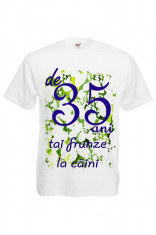 TRICOU MESAJ HAIOS DE 35 ANI TAI FRUNZE LA CAINI, personalizare tricou ieftin foto