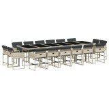 Set mobilier de gradina cu perne 17 piese gri deschis poliratan