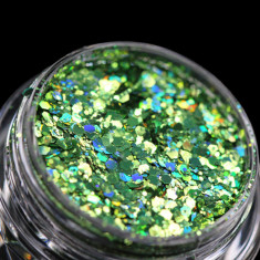 Glitter cosmetic holografic(verde) pentru machiaj/bodyart PK173 KAJOL Beauty&reg;,