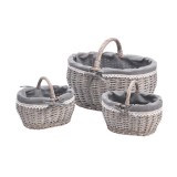 Cumpara ieftin Set 3 cosuri depozitare gri 25,5 x 20 x 22, 46 x 33 x 34 cm