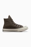 Converse tenisi de piele Chuck 70 culoarea maro, A12347C