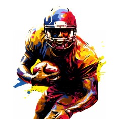 Sticker decorativ, Fotbal American, Maro, 76 cm, 1335STK-11