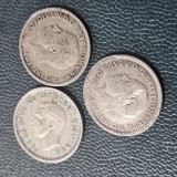 Marea Britanie 3 PENCE 1922, 1932 si 1937 , argint