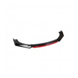 Prelungire Bara Fata Lip Spoiler V Design Universal Negru/Rosu ALM 175cm ABS