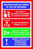 Placuta cu instructiuni de urmat in caz de incendiu