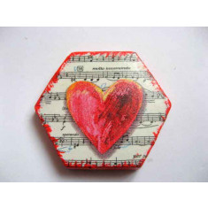 Inima pe portativ muzical &ndash; foarte indragostit &ndash; speranta, magnet frigider 23438