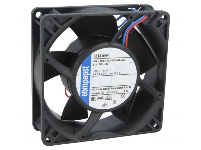 Ventilator Axial DC 24V 92x92x32mm 107m3/h 42dBA cu Rulmenți