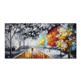 Tablou pictat manual, Impreuna pentru totdeauna (3) - 120x60cm ulei pe panza in cutit efect 3D