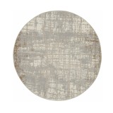 Covor Rotund Calvin Klein CK950, Gri Crem, 122x122 cm, Design Contemporan, Ideal pentru Spatii Moderne