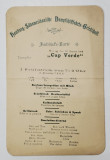 MENIUL MIC DEJUN PE VASUL TRANSATLANTIC GERMAN &#039;&#039; CAP VERDE &#039;&#039; , TEXT IN LB. GERMANA SI SPANIOLA , 1903