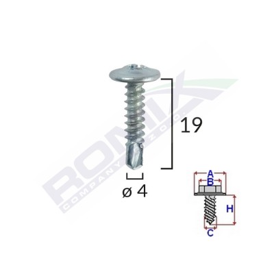 Surub Autoforant Din Zinc 4.2X19 Set 100 Buc 134848 C60160-RMX foto