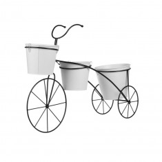 Bicicleta Decorativa Metalica cu Suport pentru 3 Ghivece