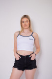 Top cropped cu imprimeu Pull&amp;Bear, Alb, XL