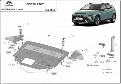 Scut motor metalic Hyundai Bayon 2021-prezent foto