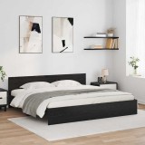Cumpara ieftin Cadru de pat Stejar Negru 200 x 200 cm Lemn prelucrat