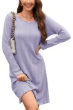 Haină tricotată STYLEWORD pentru femei, cu m&acirc;neci lungi, model tunica, haine casual de iarnă