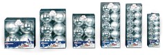 Set 24 globuri 40mm metalizat satinat argintiu foto