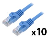 Patch cord U/UTP 6 litat CCA PVC albastru 3m 26AWG Fire: 8