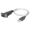 Cablu Adaptor USB la RS232 Manhattan, 0.45m, Negru/Argintiu
