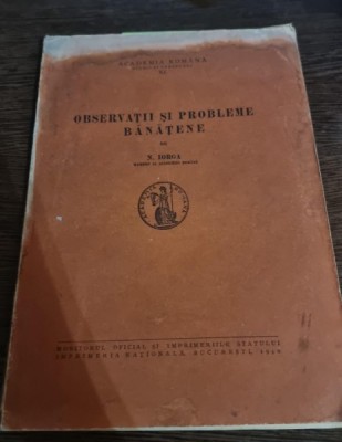 N. Iorga - Observatii si probleme Banatene foto