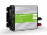 INVERTER GEMBIRD cu sinusoida simulata, Inverter auto, 300W, Schuko x 1, USB 5V / 2.1A, baterie 10-16V, &quot;EG-PWC300-01&quot;, (timbru verde 4 lei)