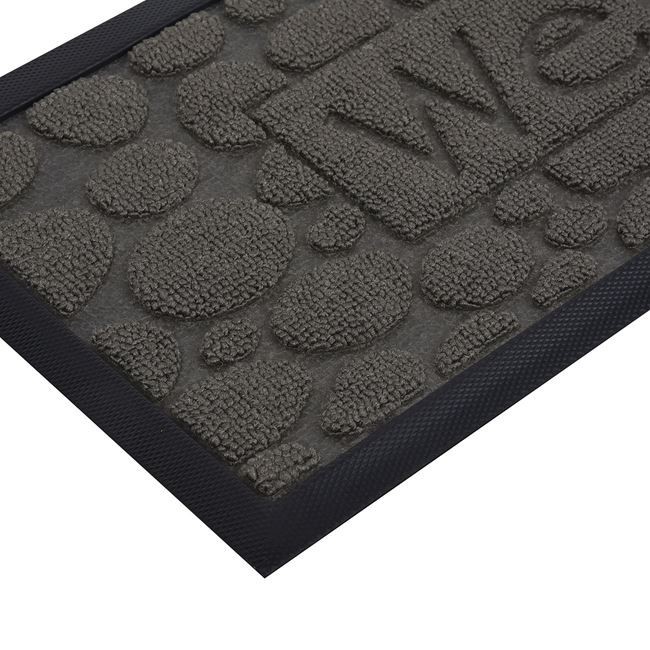 Covoras Treapta Negru cu Mesaj &quot;Welcome&quot; 75x25cm