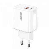 Incarcator Retea BWOO CDA182, 38W, 3A, 1 x USB-A - 1 x USB-C, Alb