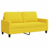 Cumpara ieftin Canapea cu 2 locuri, galben deschis, 140 cm, material textil