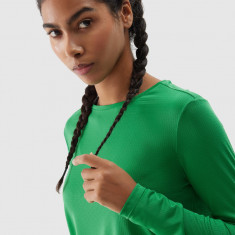 Tricou cu mânecă lungă de alergare cu uscare rapidă pentru femei - verde