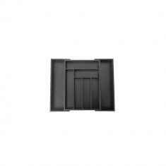 Cutie pentru tacamuri din bambus, cu 8 compartimente, pentru sertar, 52x43x5 cm, negru Kinghoff