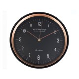 Ceas de Perete Negru cu Margine Bronz, 30 cm &ndash; Eleganta si Stil in Casa Ta