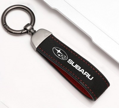 Breloc auto clasic piele si metal nou SUBARU foto