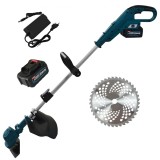 Motocoasă Electrică, 128V, 8Ah German Meister, 2 Acumulatori, Disc 230 mm, Unghi Reglabil